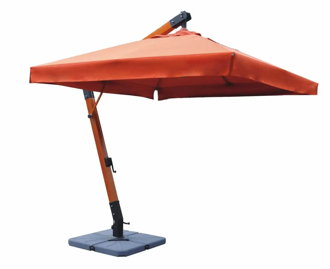 屋外防水傘高さ調節可能なパティオアルミフレーム傘庭用ベース付き