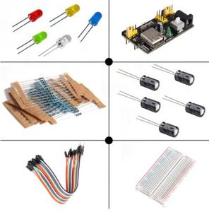 Electronics Component <strong>Basic</strong> Starter Kit with Breadboard Cable Resistor, Capacitor, <strong>LED</strong>, Potentiometer - Product Image 2