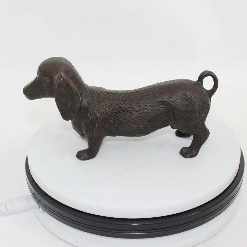 Antik bronz hayvan heykelleri ev dekorasyon için dachshund köpek heykelleri