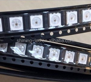 สัญญาณคู่เป็นรายบุคคลแอดเดรส6 Pins 5050 SMD นำไดโอดที่มีฝังตัว IC สีเต็มรูปแบบ APA102C / SK9822 RGB นำชิป PLCC-6 - Product Image 3