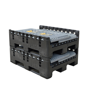 Standard <strong>Size</strong> <strong>Stackable</strong> and Foldable HDPE Plastic Pallet Box <strong>Crate</strong> for Sale - Product Image 3