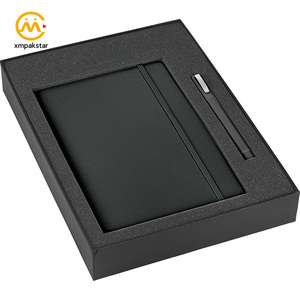 Kunden spezifischer Druck Premium PU Lederbezug Notizbuch A5 Tagebuch Tagebuch und Stift Geschenkset