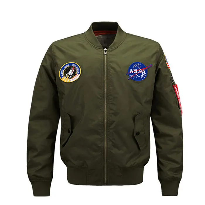 경량 미국 대학 재킷, Nasa 남자 미국 국기 Nasa 비행 재킷 사용자 정의 도매