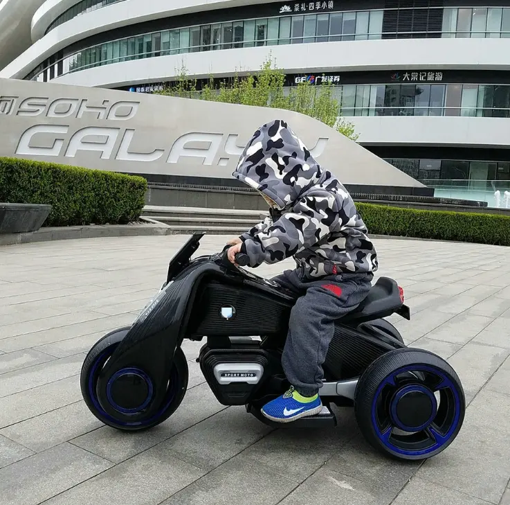 Детский Аккумуляторный автомобиль с подсветкой и музыкой, Детский Электрический трехколесный мотоцикл, Детский Электрический автомобиль