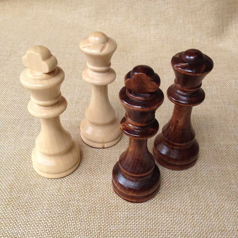 Piezas de ajedrez de madera, juego de Rey y Reina de madera, 4 pulgadas de alto
