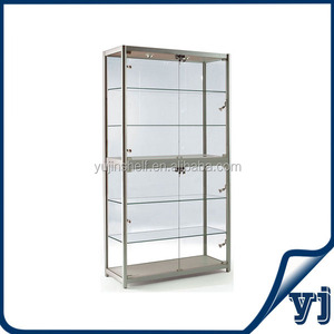 Hot bán trung tâm mua sắm sử dụng khung bạc linkable tường Glass Showcase thiết kế với ánh sáng - Product Image 5