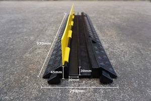 LUBA 2 kanal kauçuk zemin kablo koruyucusu araba rampaları trafik kauçuk kablo rampası - Product Image 2