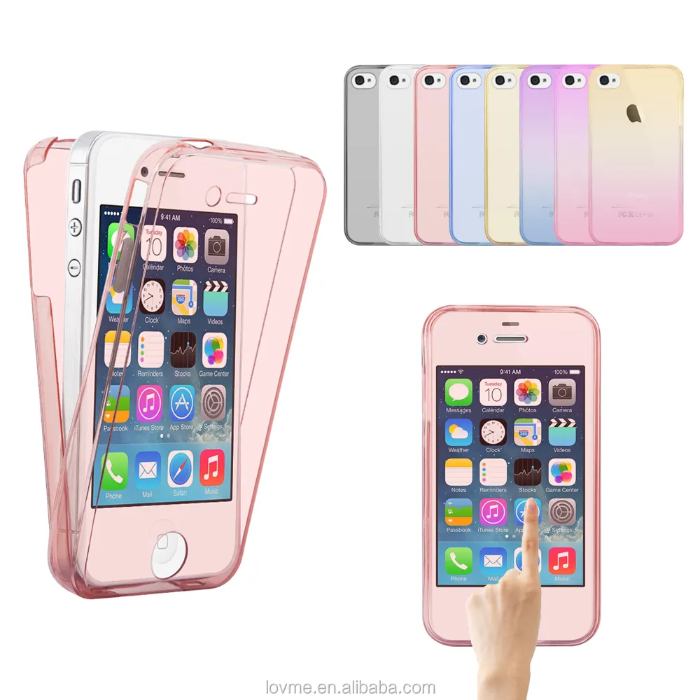 360 degrés Pleine Couverture Antichoc Transparent Silicone TPU Phone Case Cover Pour Apple iPhone 4s SE 3 Xs XR Max 11 12 13