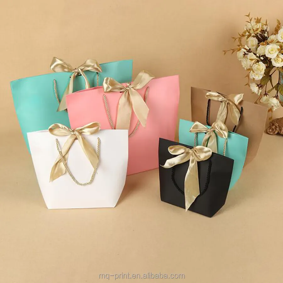 Bolsas de regalo de papel con logotipo personalizado, bonitas bolsas de regalo para Navidad