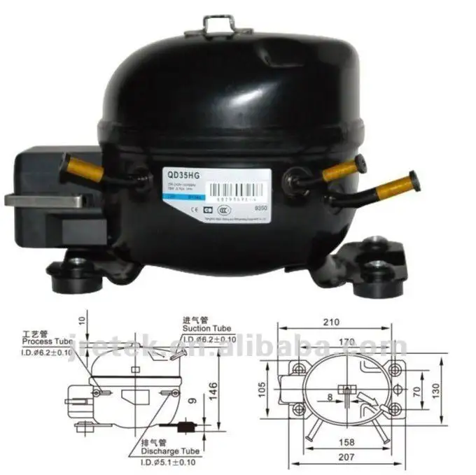 Compresor dispensador de agua R134A-LBP, 110V, 60HZ