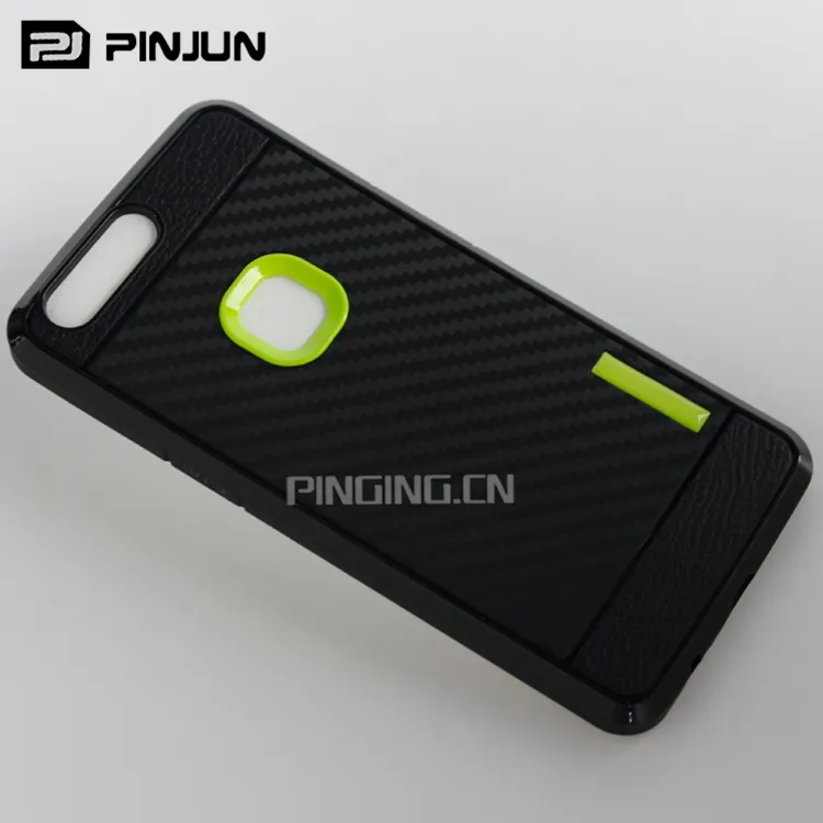 ทำในประเทศจีน Tpu Pc คาร์บอนไฟเบอร์เนื้อกรณีโทรศัพท์สีดำสำหรับ Lenovo K5 Play Case