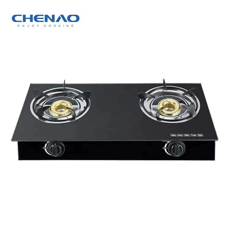 OEM Glass Gas Stove 2 Burner Kitchen Gas Appliance