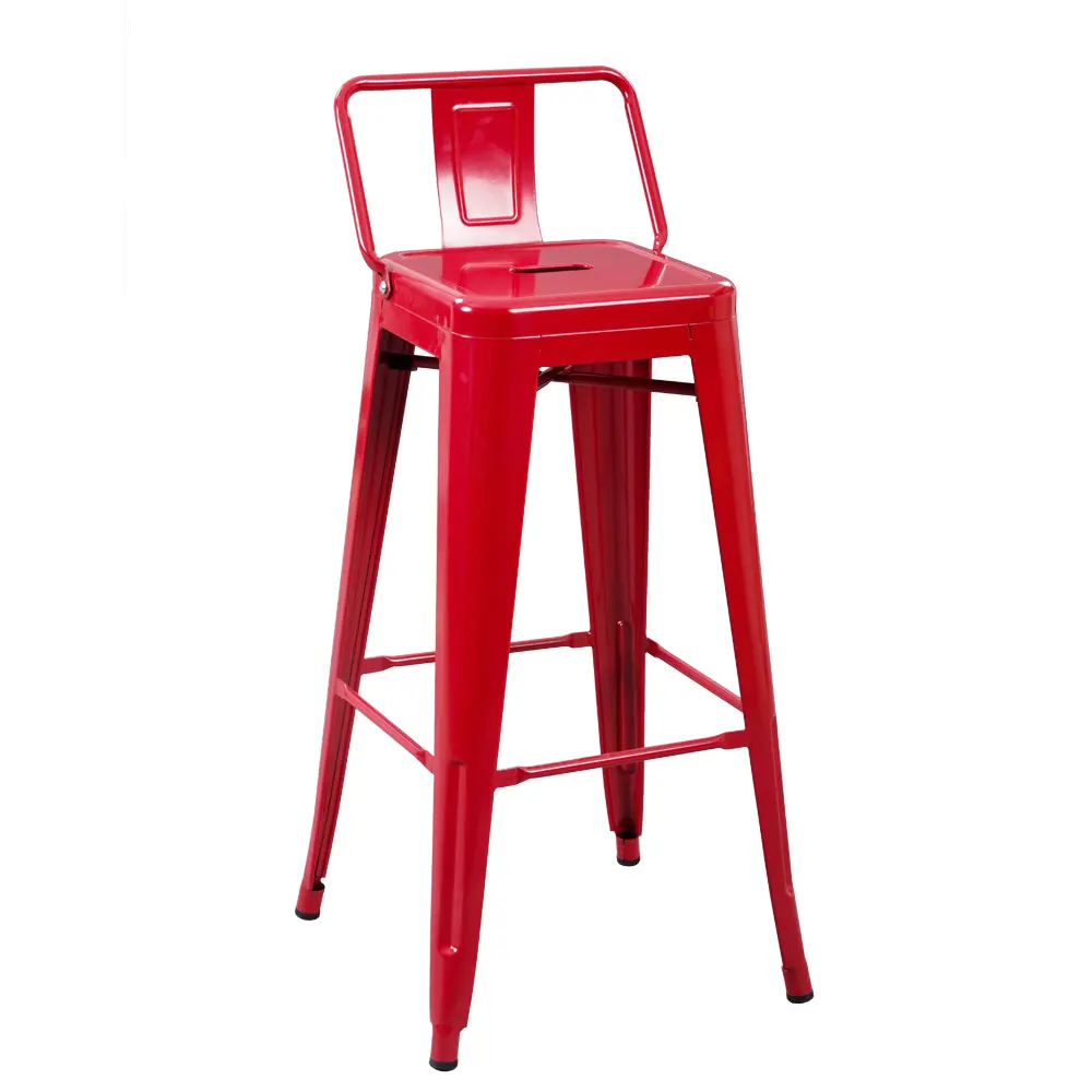 Taburete alto industrial retro, blanco, rojo, acero, hierro, barra de desayuno para el hogar, silla en venta