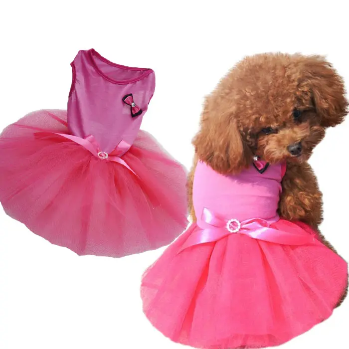 Roupa de casamento para animais de estimação, camiseta de pano rosa para cachorros e gatos, casamentos, roupas de cachorro