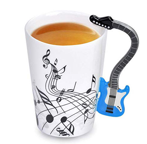 Zogift Handmade 3D Unique Musical Note Design Coffee Milk Ceramic Tea Mug <strong>Cup</strong> With Guitar Handle - Product Image 2