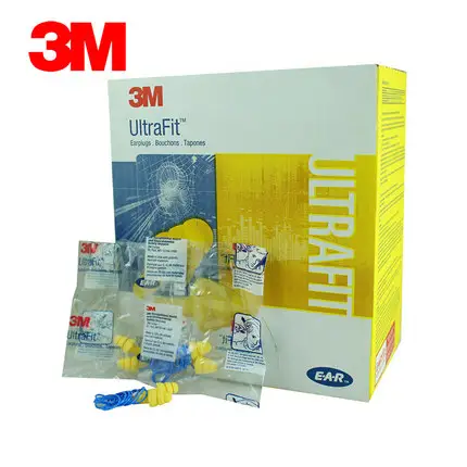 3M 340-4004 Sumbat Telinga Berkabel E-A-R UltraFit, Konservasi Pendengaran, Dalam Tas Poli, 400 PR/Sarung