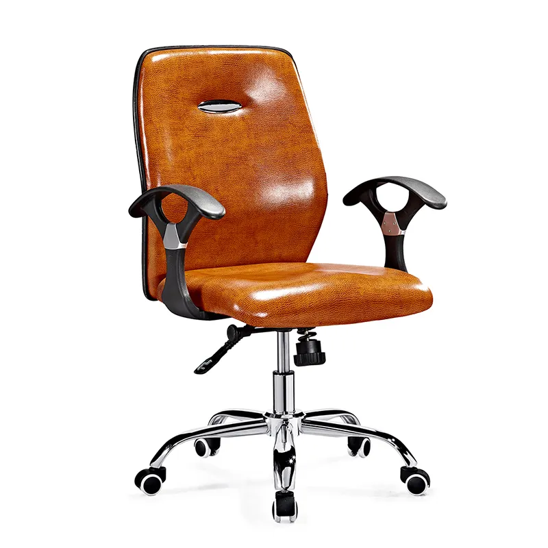 Preço De Fábrica Fixo PP Braço Marrom Couro Escritório Vintage Office Chair Turquia