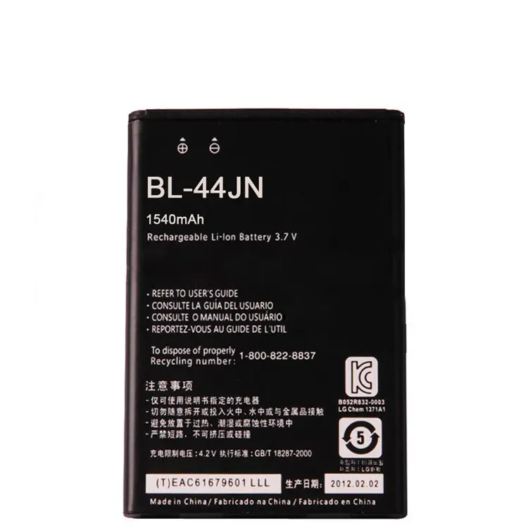 Bateria BL-44JN para celular lg, e400 e730 e510 p690 p970 c660 p698 p693 bateria padrão oem recarregável de íon-lítio