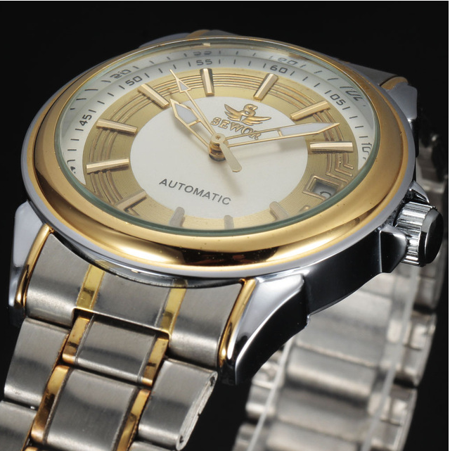2 white dial silver gold strap