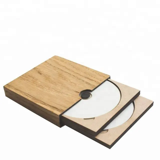 Caixa de presente de madeira de pinha barata cd