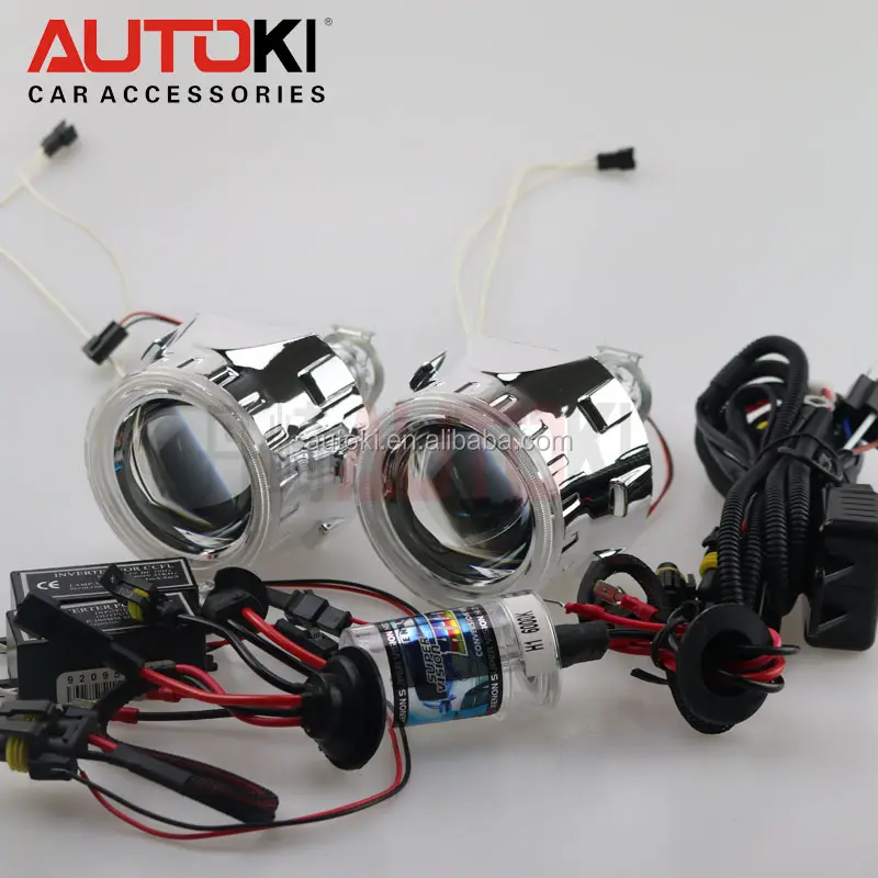 Autoki-Kit de lente de proyector bi-xenón superbrillante para faro delantero de coche, 2,5 pulgadas, CCFL