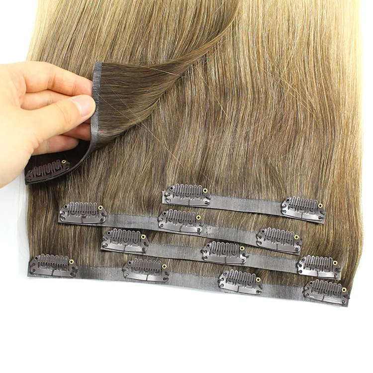 2024 New Arrival HaiYi Fábrica Seamless PU Skin Trama Clip na Extensão do Cabelo