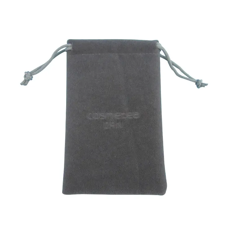Fábrica Venda Alta Qualidade Moda Cinza Bag Velvet Jewelry Bag Pacote Cosmetic Pouch Cosmetic Bags