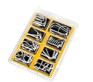 8pcs/set IQ <strong>Test</strong> Logical Brain Teaser Metal Wire Puzzles for Adults