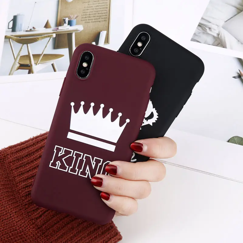 Vua Chúa Vương Miện Trường Hợp Điện Thoại Cho Iphone XR XS Max X 8 7 6 Cộng Với Trường Hợp Thời Trang Phong Cách Mềm TPU bìa Cho Ip 5 SE