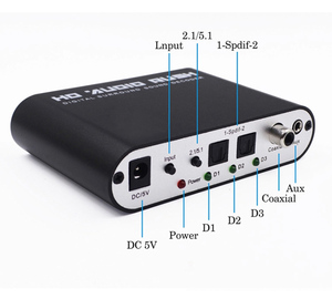 Digital 5.1 EU音频解码器/Ac-3光学转5.1声道6 RCA模拟转换器放大器扬声器声音适配器 - Product Image 4