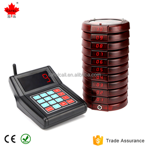 Sistema de colas de paginación inalámbrico para invitados de restaurante, 10 posavasos Digital rojo, 1 transmisor de teclado numérico - Product Image 4