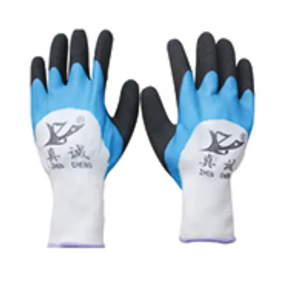 Good Quality polyester yarn with latex two times dipped glove with tear resistance/labour safety gloves