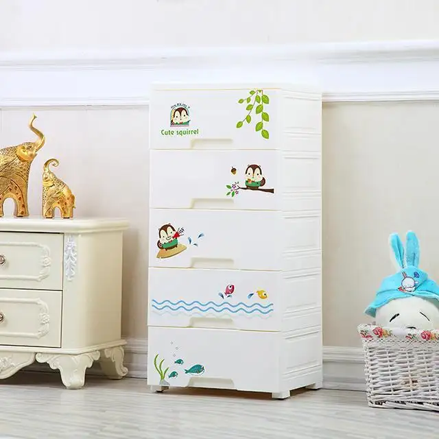 Armario grande de 5 capas para niños, mueble de plástico para dormitorio, bricolaje, muebles para el hogar