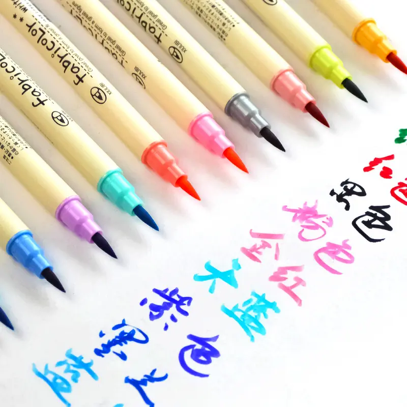 10 colors/set Fabricolor touch write brush pen Color Calligraphy marker pens set Chinese Stationery Drawing art School supplies