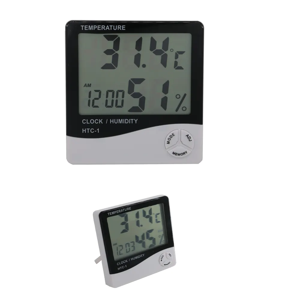 Pantalla Digital con alarma y termómetro, función de medidor de temperatura, pantalla grande de humedad, se puede poner en la Mesa