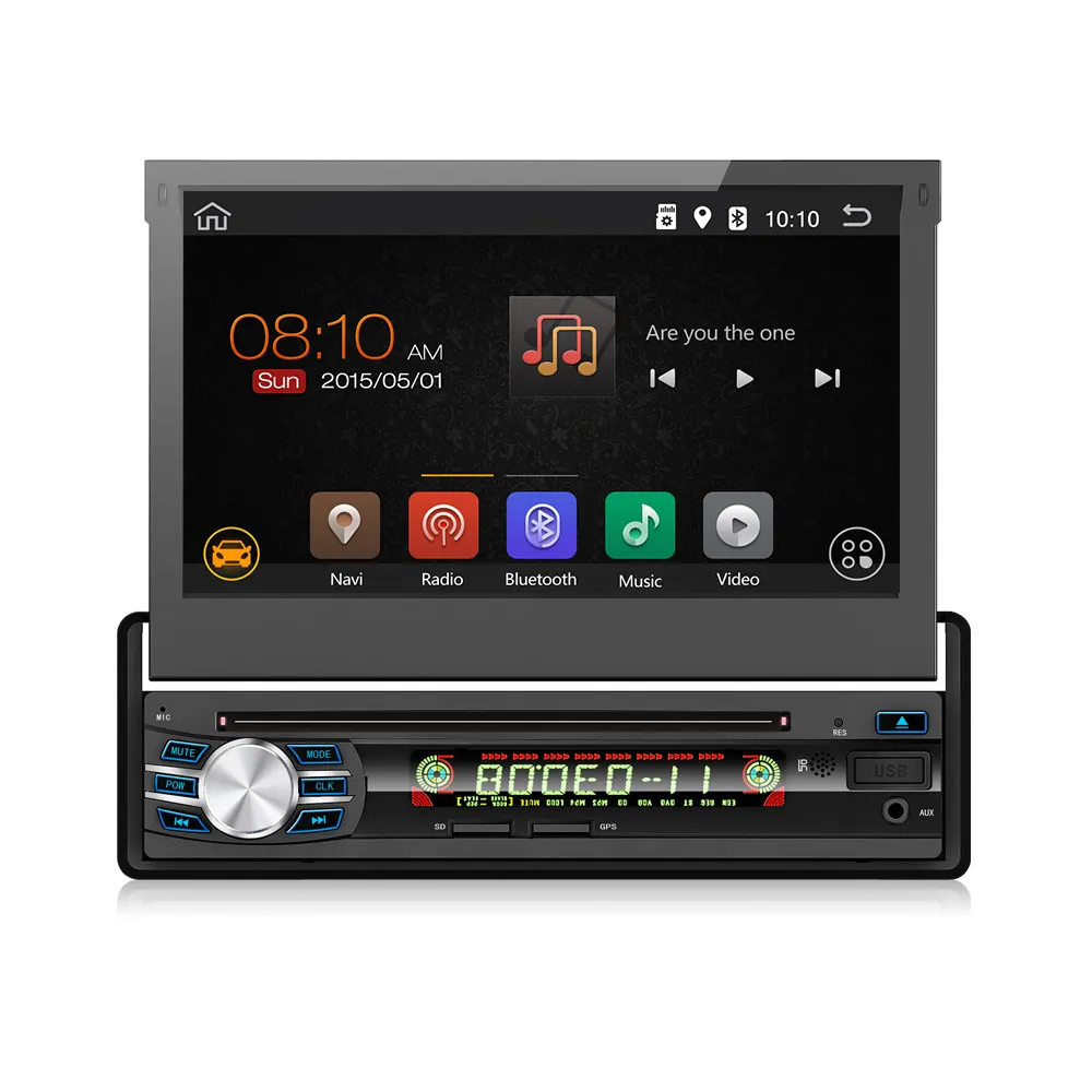 Radio y dvd para coche, 1 din, 7 pulgadas, pantalla capacitiva, BT, android, universal