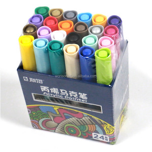 Gemi hazır sta akrilik boya kalemi 24 renk seti kalıcı çizim kalemler sanat tedarikçileri - Product Image 4
