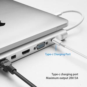WIWU批发11合1多端口C型适配器底座多端口4K 1080P VGA迷你LAN RJ45以太网USB 3.0 C型集线器 - Product Image 3