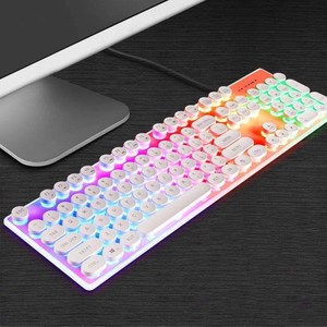 R8 cable USB juego de oficina teclado 104 llaves slim redondo colorido keycap luz Led retroiluminación Keycap para Macbook PC de escritorio - Product Image 3