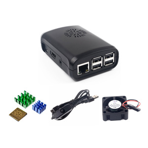 Raspberry Pi 3/3B Nero In Plastica ABS Caso Box Con Ventola di Raffreddamento Con Dissipatore di Calore e Raspberry Pi Interruttore del Cavo - Product Image 1