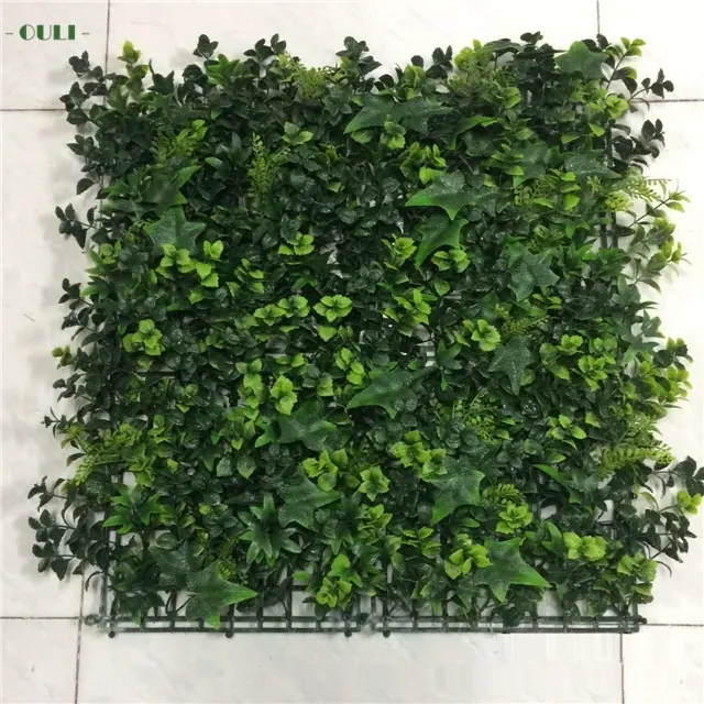 K-3015 Résistant Au Feu De Mur Artificiel de Buis En Plastique Mur Vert Artificiel Pour La Décoration Intérieure Et Extérieure