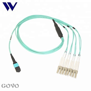 Mtp <span class=keywords><strong>Mpo</strong></span> Lc Om3 12 ליבת <span class=keywords><strong>Mpo</strong></span> תא מטען Patchcord לסיבוב כבל הפצה