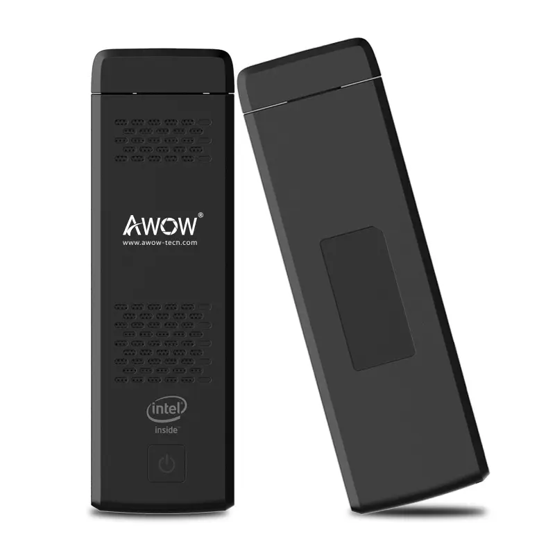 Awow StickCherry-432 Intel Atom X5 Z8350 1.44 GHz RAM 4 GB 32 GB Dual WIFI 2.4G/5G, mini Komputer PC Tongkat Hitam