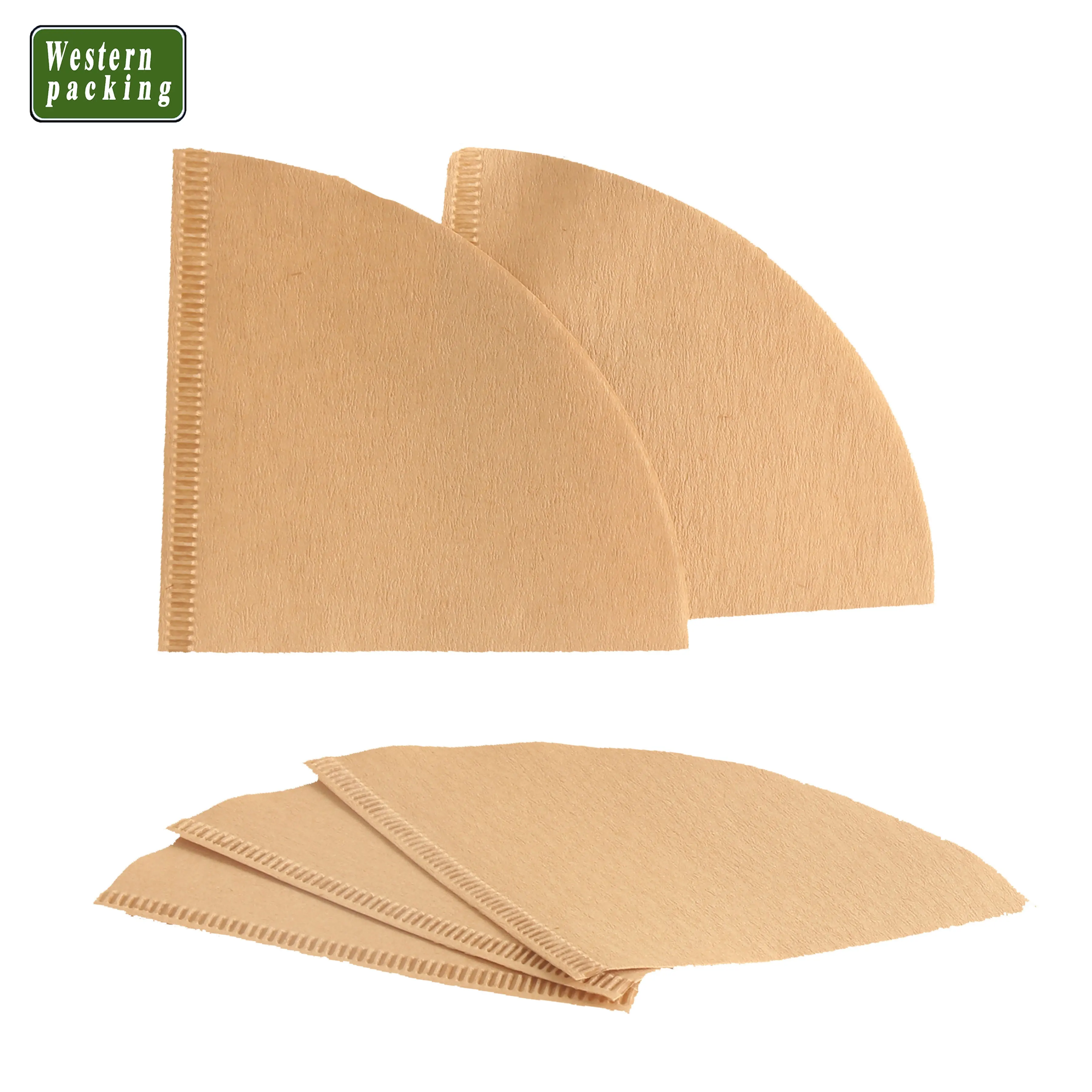 Papel de filtro de café em forma de cone, maleável natural