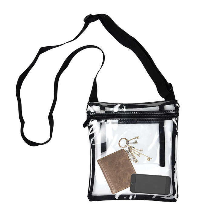 Bolso pequeño de PVC transparente para chicas, bandolera cruzada transparente para adolescentes