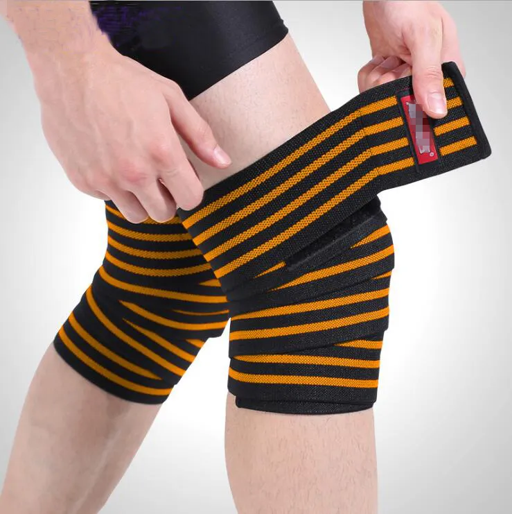 Sport knie wraps compressie bandage elastische ondersteuning voor gym workout gewichtheffen