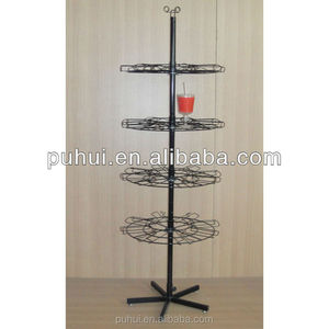 Cửa Hàng Thép Lịch Thi Đấu Hàng Hóa Triển Lãm Sắt Dây Rod Arm Tầng Đứng Xoay Tùy Chỉnh Kim Loại Treo Mugs Hiển Thị Rack - Product Image 5