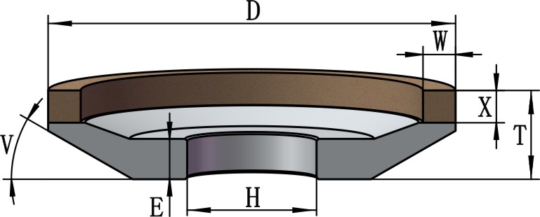 12A2 شكل أدوات كربيد الماس طحن عجلات جلخ الكريستال والزجاج تلميع 2