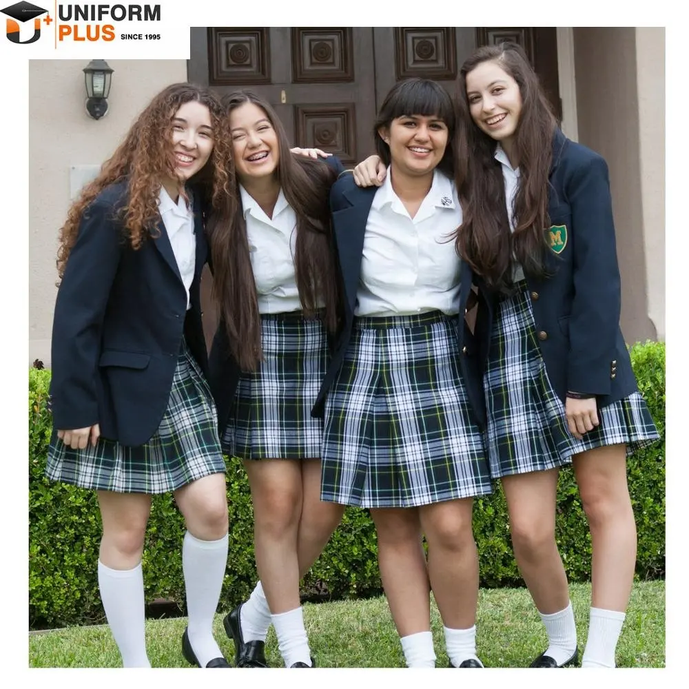 Faldas para niñas, uniforme de escuela secundaria, diseño de buena calidad