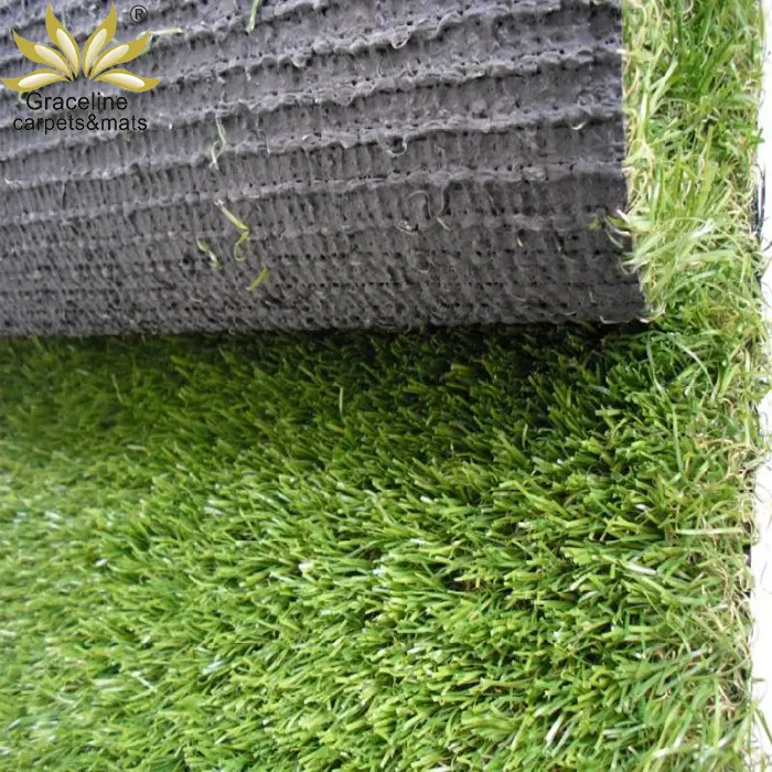 Grama artificial de futebol, pedra inteligente verde de grama artificial sintética para futebol, campo de futebol